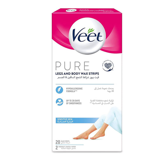 Veet Pure Legs And Body Wax Strips Sensitive Skin