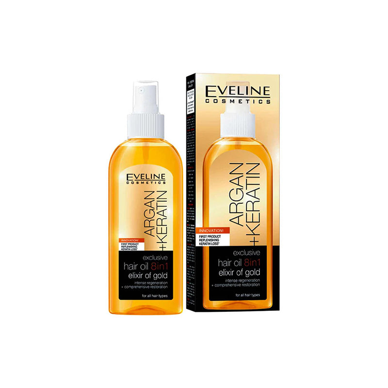 EVELINE ARGON+KERATIN HAIR OIL 8 IN 1 150ML