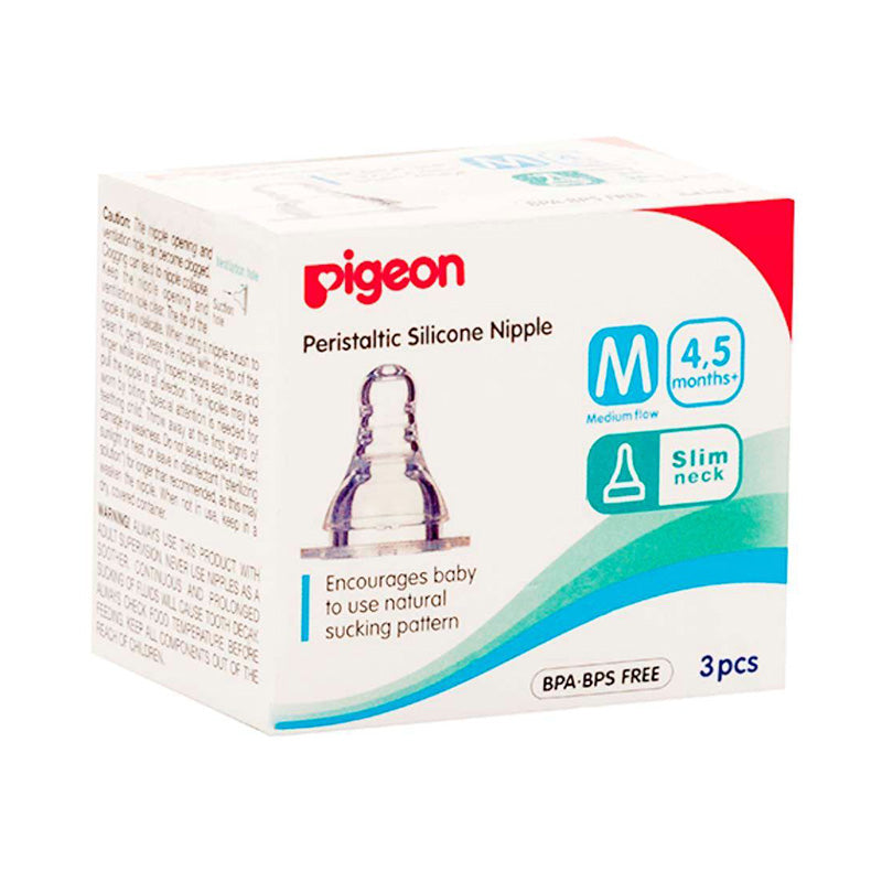 Pigeon Silicon Nipple Medium Flow 4-5m 3pcs B17352