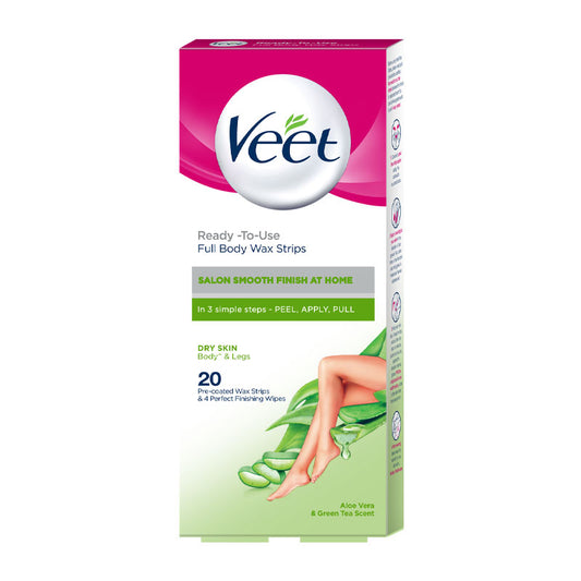 Veet Body And Legs Cold Wax Strips Dry Skin 20 S