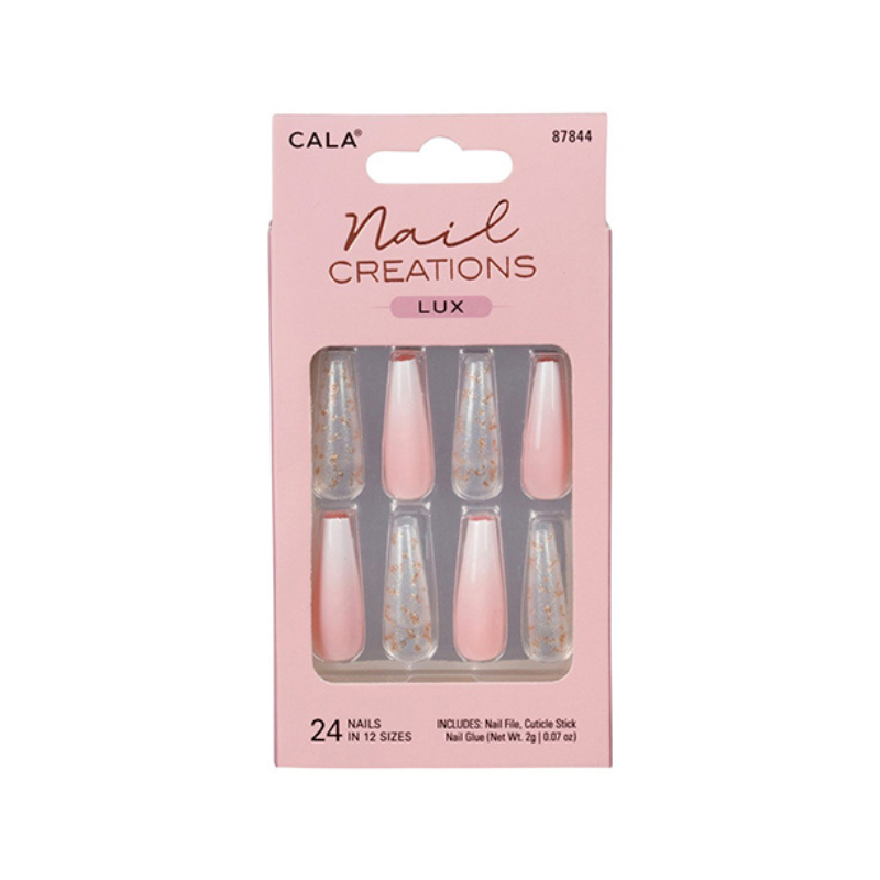 Cala-nailcreation Lux-long Coffin Ombre 24pc-87844
