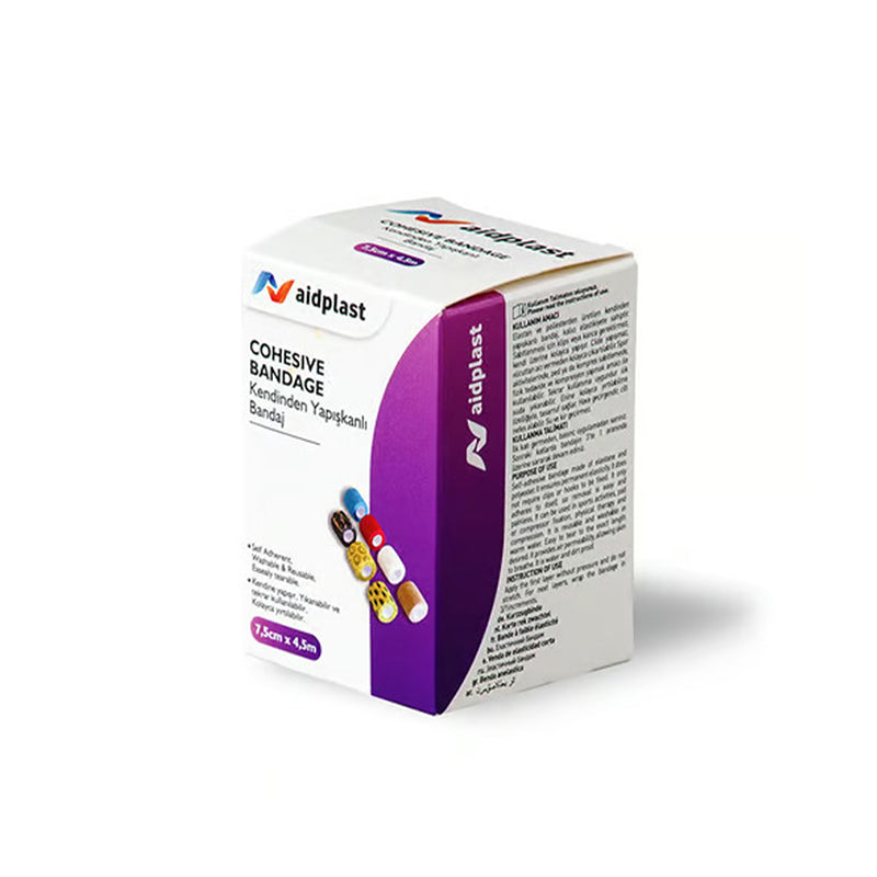 AIDPLAST COHESIVEBANDAGE 7.5CMX4.5M-SKINCLR-V90745