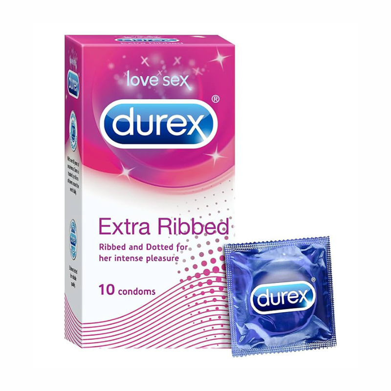 Durex Condoms 10 Extra Ribbed