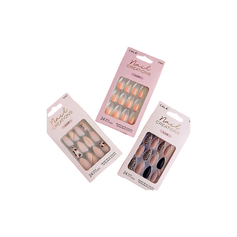 Cala Nail Creations Lux Stiletto Cheetah Nail Kit 24Pc