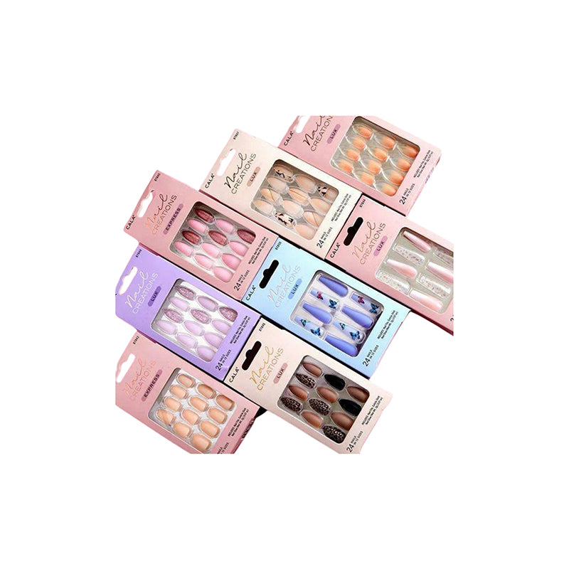 Cala Nail Creations Lux Stiletto Lavender Nail Kit 24Pc -87849