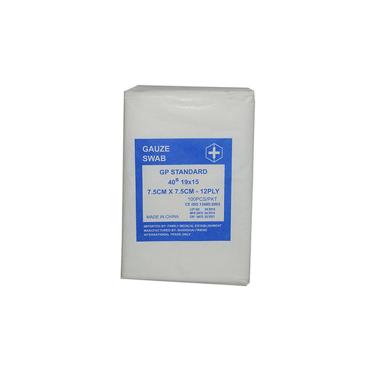 Gauze Swab 12 Ply 7.5cm 100s