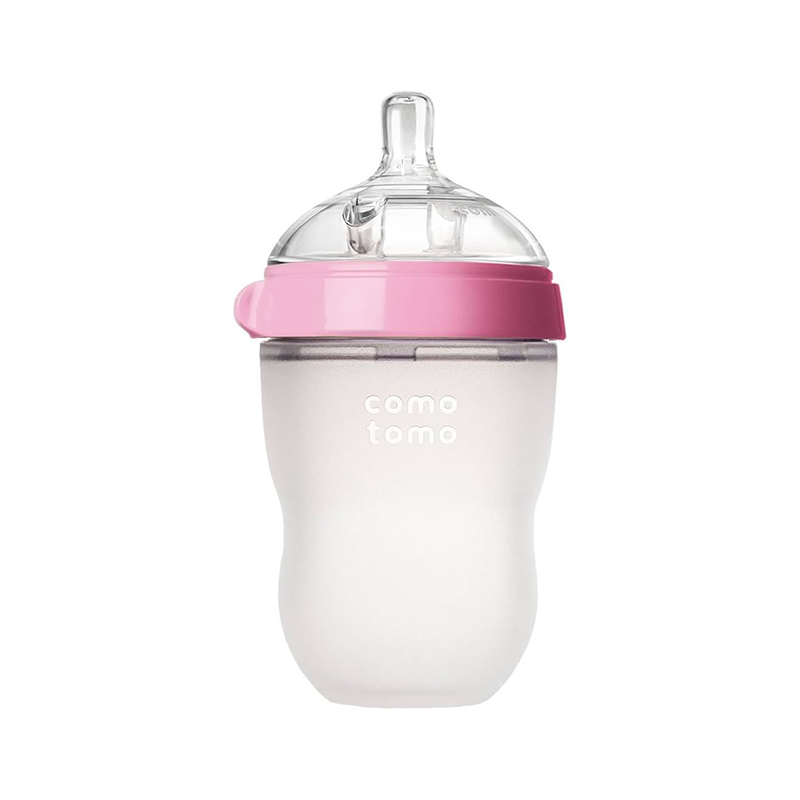 Comotomo Sft Hyg Sil Baby Bottl Pnk N White 250ml