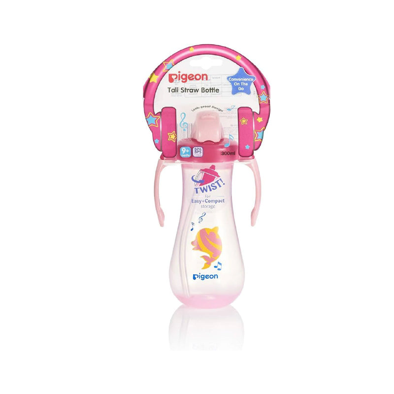 Pigeon Tall Straw Bottle Pink
