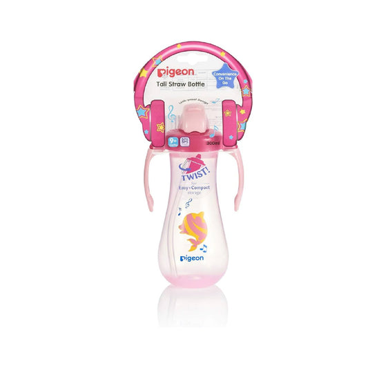 Pigeon Tall Straw Bottle Pink