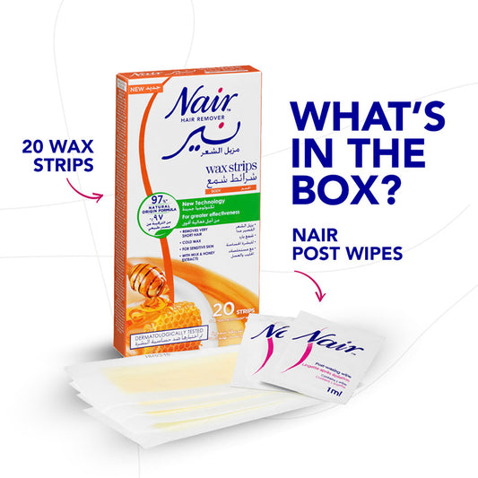 Nair Body Wax Strips Milk & Honey 20's