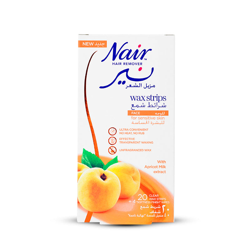 Nair Facial Wax Strips Apricot 20's