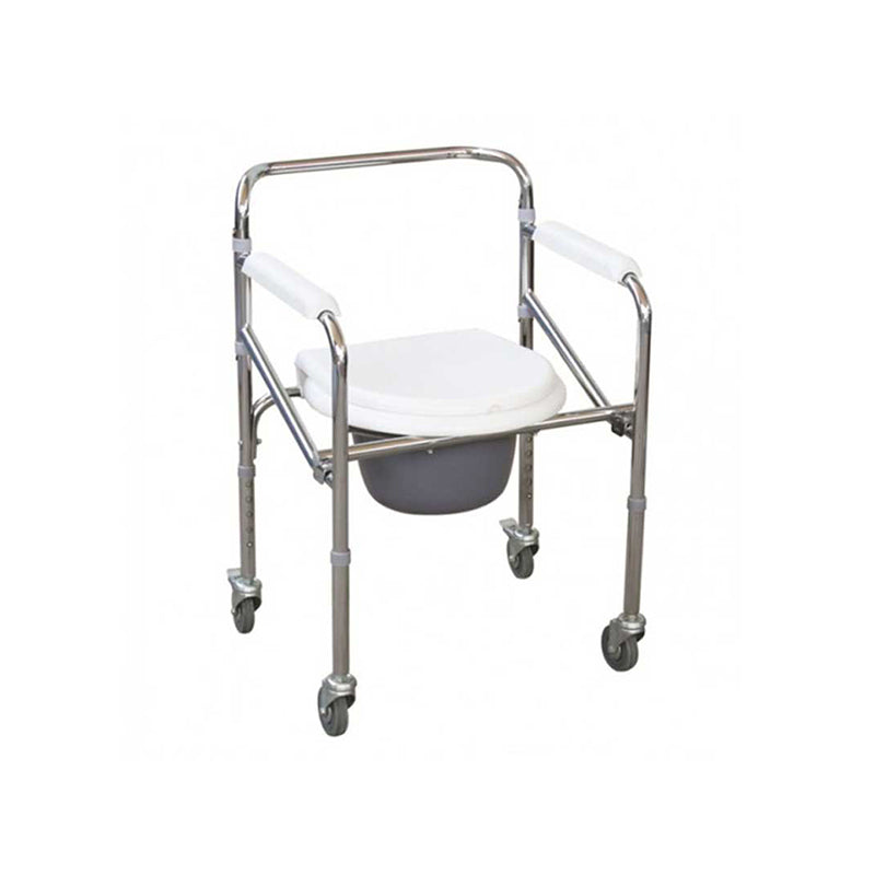 Jl 696 Steel Commode With 3 Wheel