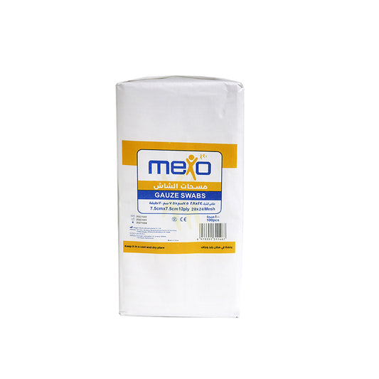 Mexo Gauze Swab 7.5x7.5cm 12 Ply 100's