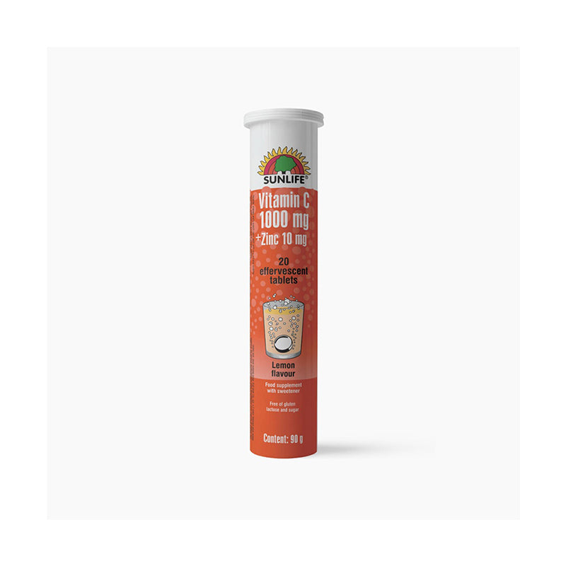 Sunlife Vit C 1000mg + Zinc 10mg Sf Eff Tab 20s