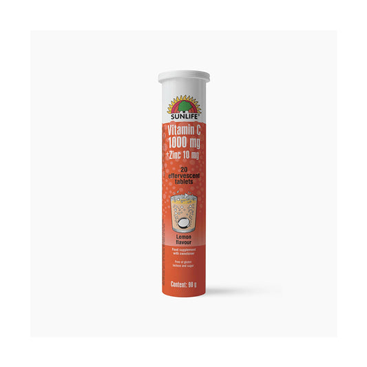 Sunlife Vit C 1000mg + Zinc 10mg Sf Eff Tab 20s