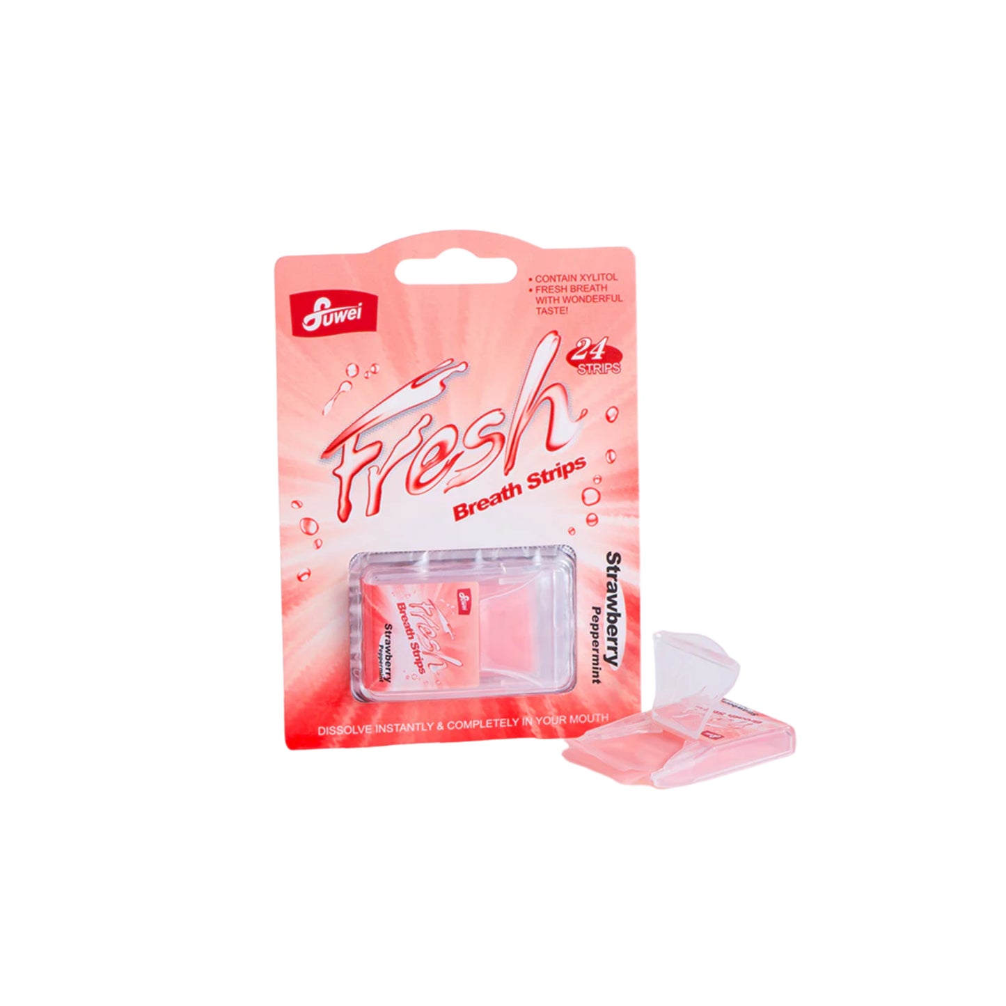Fuwei Fresh Breath Strip Strawberry Peppermint 24's