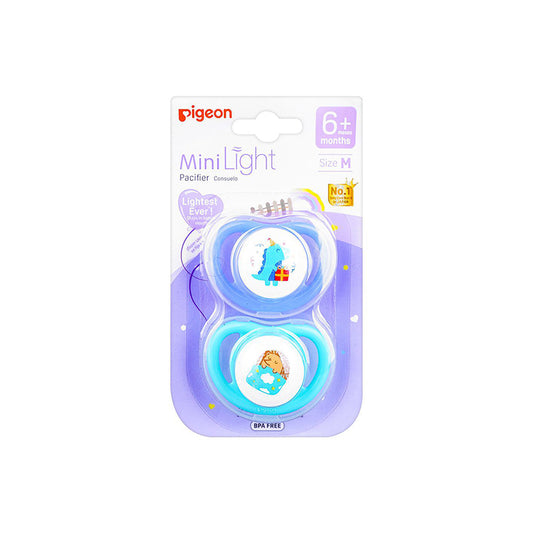 Pigeon Minilight Pacifier 6 + M Double-Dino+Hedghog 79913