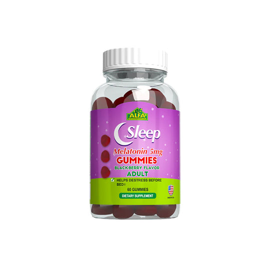Alfa Sleep Melatonin 5mg Gummies Blackberry Flavor 60'