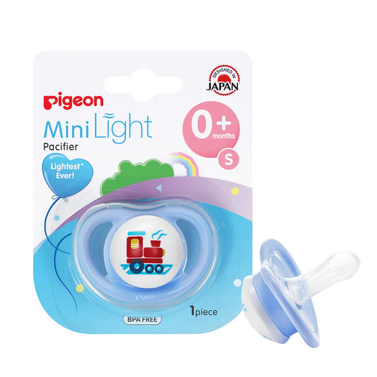 PIGEON MINILIGHT PACIFIER SINGLE(S) BOY TRAIN/DINO 79903
