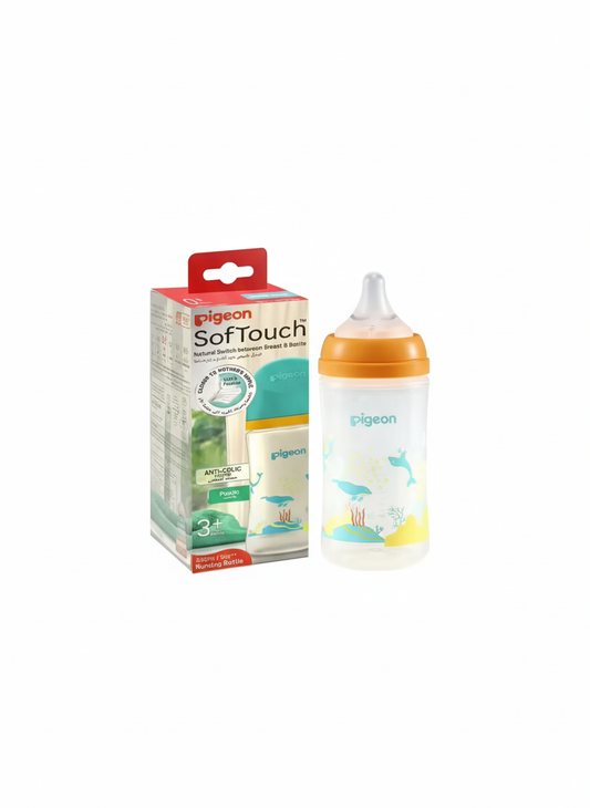 PIGEON SOFTOUCH WN 3 NURSING BOTTLE PLASTIC 240ML 3+ MONTHS- A81225