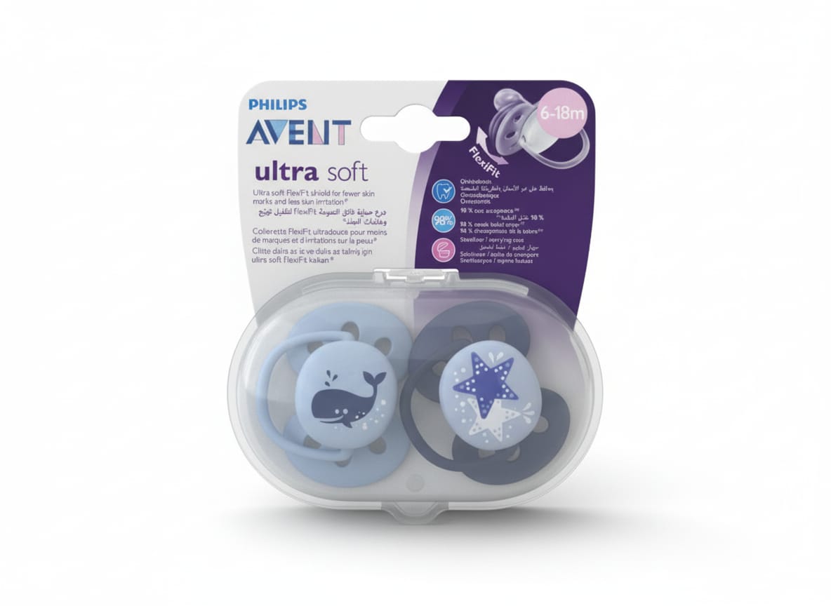 PHILIPS AVENT STHR SIL SOFT 6-18M BOY DECO X2