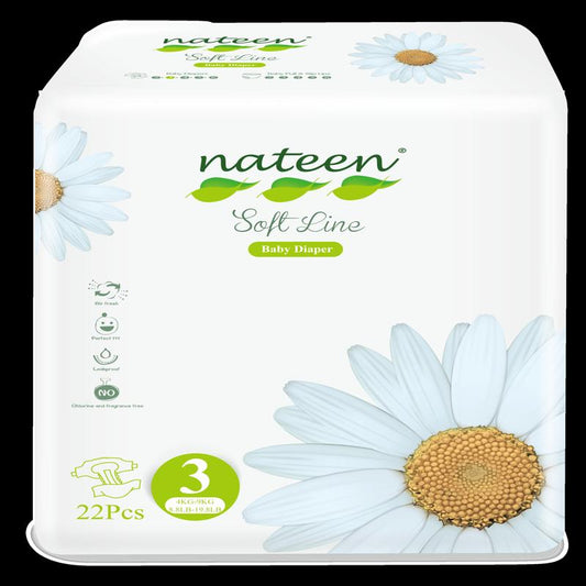 Nateen Size 3 (4-9 Kg) M Baby Diapers 22 S