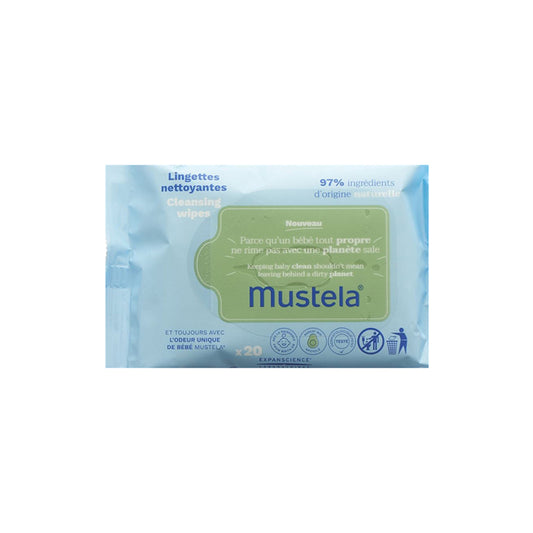 Mustela Cleansing Wipes, 20 Pieces