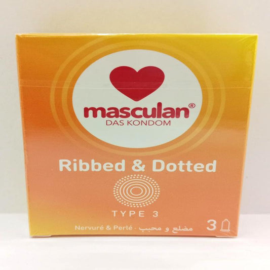 Masculan - Condom Ribbed & Dotted - 3 Pc