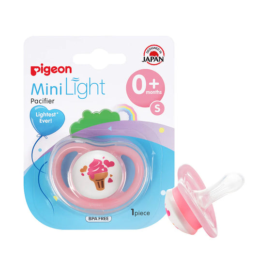 PIGEON MINILIGHT PACIFIER 0+ S SINGLE GIRL ICE CREAM/BIRD 79904