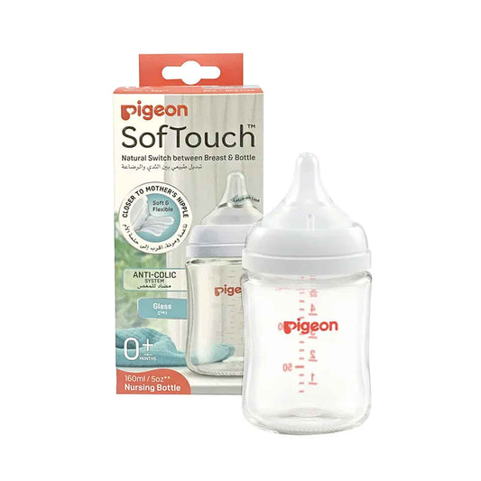 PIGEON SOFTOUCH WN 3 NURSING BOTTLE GLASS 160ML 0+ MONTHS- A81231