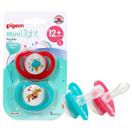PIGEON MINILIGHT PACIFIER DOUBLE 12+ (L) GIRL ICE CREAM/ BUTTERFLY/GIRAFFEE/RACCOON -79917
