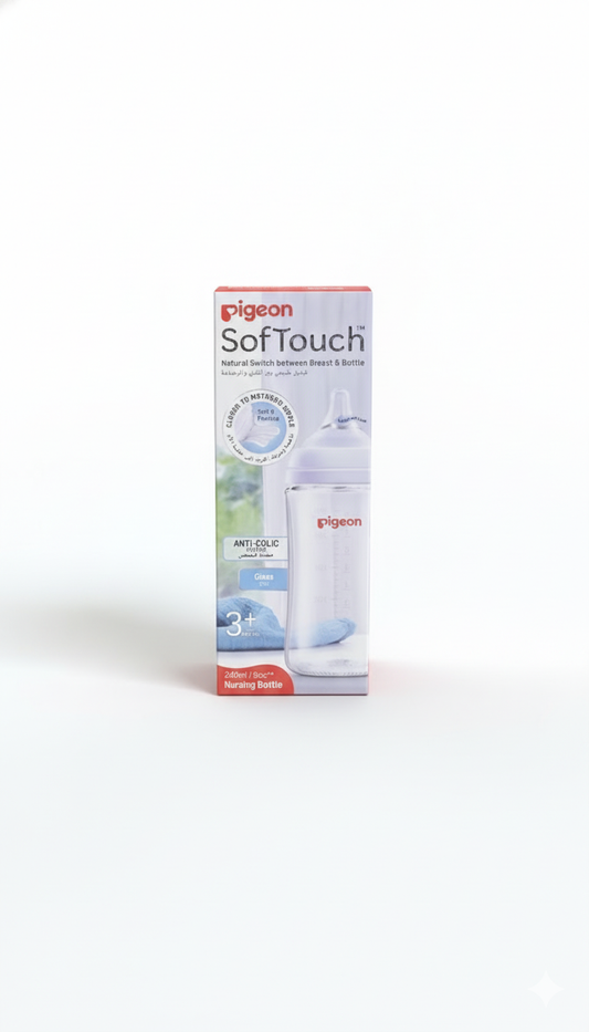 PIGEON SOFTOUCH WN 3 NURSING BOTTLE GLASS 240 ML-PA81232