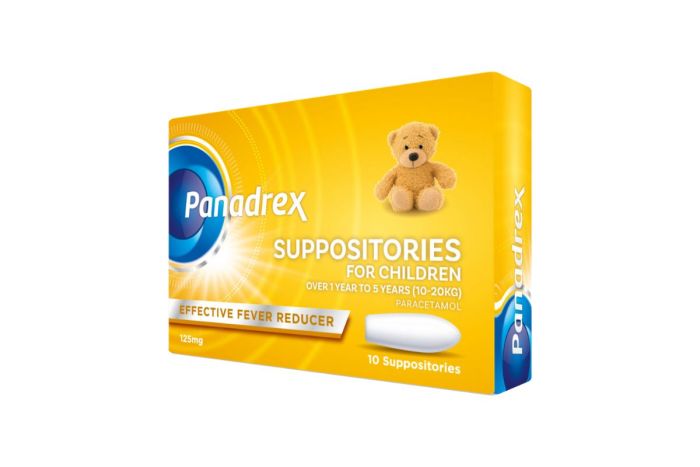 Panadrex Suppositories 125 mg - 10 suppositories