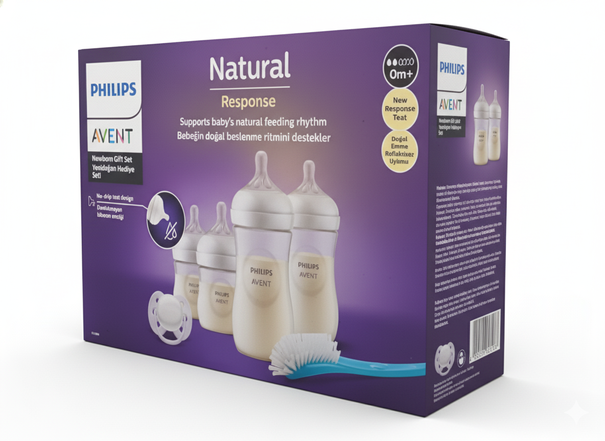 PHILIPS AVENT NATURAL 3.0 FEEDING NEWBORN GIFT SET W/ 4 BOTTLES