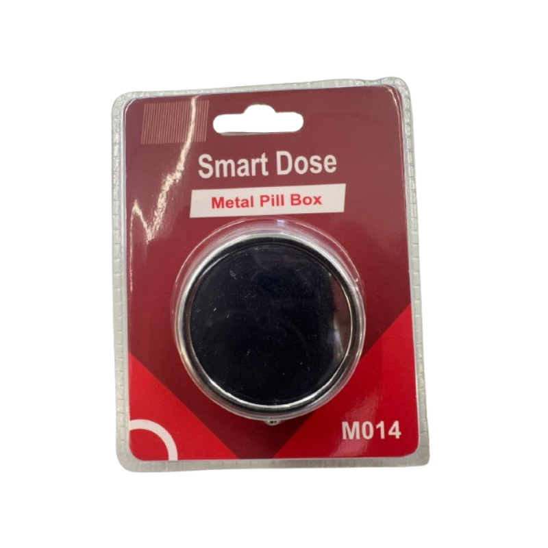 SMART WAY ROUND METAL PILL BOX-M014