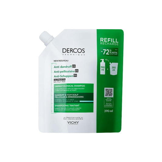 VICHY DERCOS ANTI DANDRUFF NORMAL TO OILY HAIR (GREASY HAIR) 390ML SHAMPOO REFILL PACK