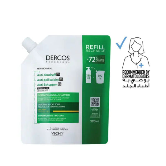 VICHY DERCOS ANTI DANDRUFF SHAMPOO DRY HAIR 390ML REFILL PACK