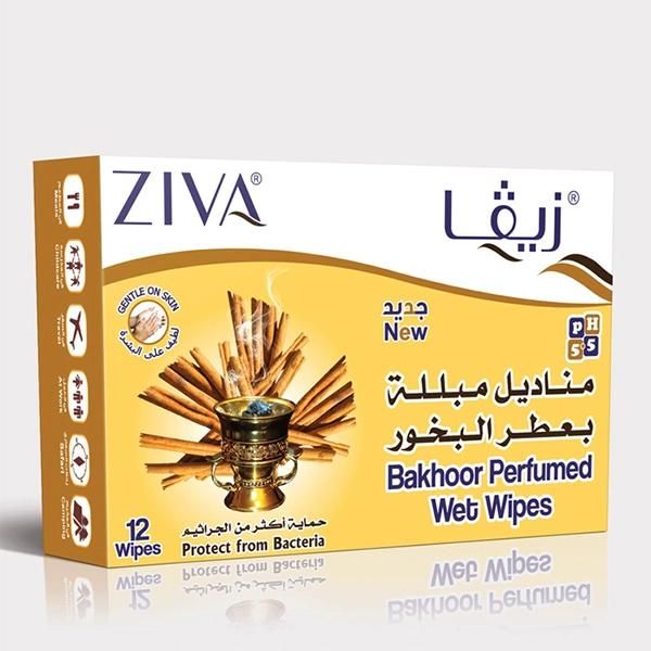 Ziva Bakhoor Anti Bacterial Moist. Wipes 12's