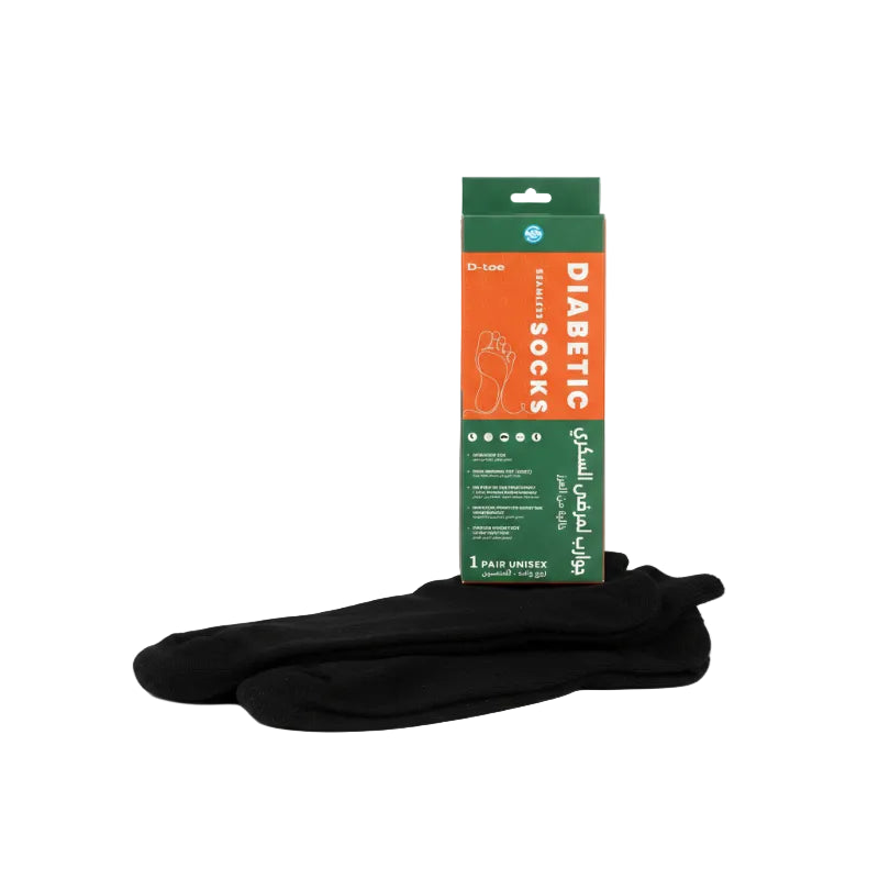 D-Toe diabetic foot socks black - L