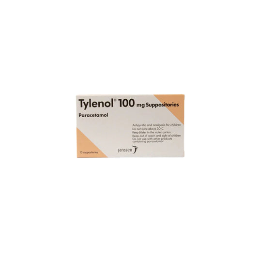 TYLENOL 100 MG SUPPOSITORIES 10 S