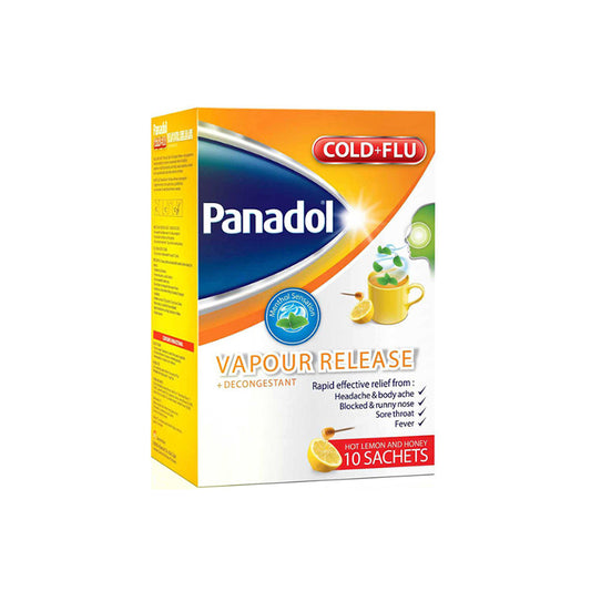 Panadol Honey & Lemon Vapour Release Cold + Flu 10 Sachets