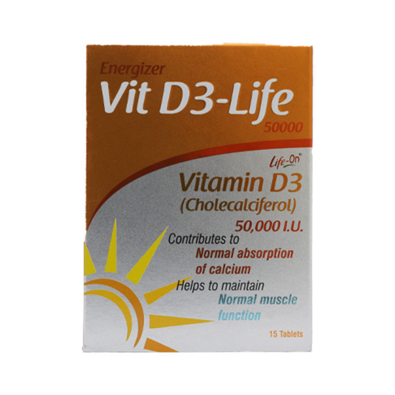 LIFE ON VITAMIN D3 50,000 IU TAB 15 S