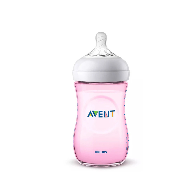 AVENT NATURAL FEEDING BOTTLE-PINK 260 ML SCF034/17