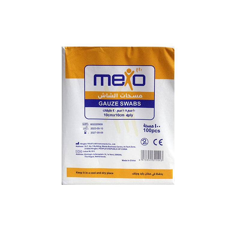 MEXO GAUZE SWAB 10X10 CM 4PLY 100'S