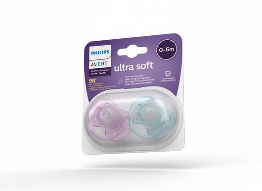 PHILIPS AVENT STHR SIL SOFT 0-6M GIRL DECO X2