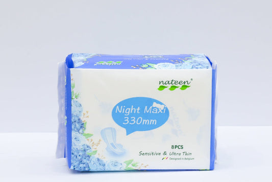 NATEEN SANITARY NAPKIN 330MM SENSETIVE & ULTRA THIN 8'S NIGHT MAXI (BLUE)