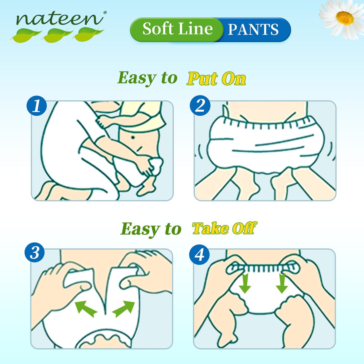 NATEEN XL BABY DIAPERS PANTS 20'S 12-17 KG