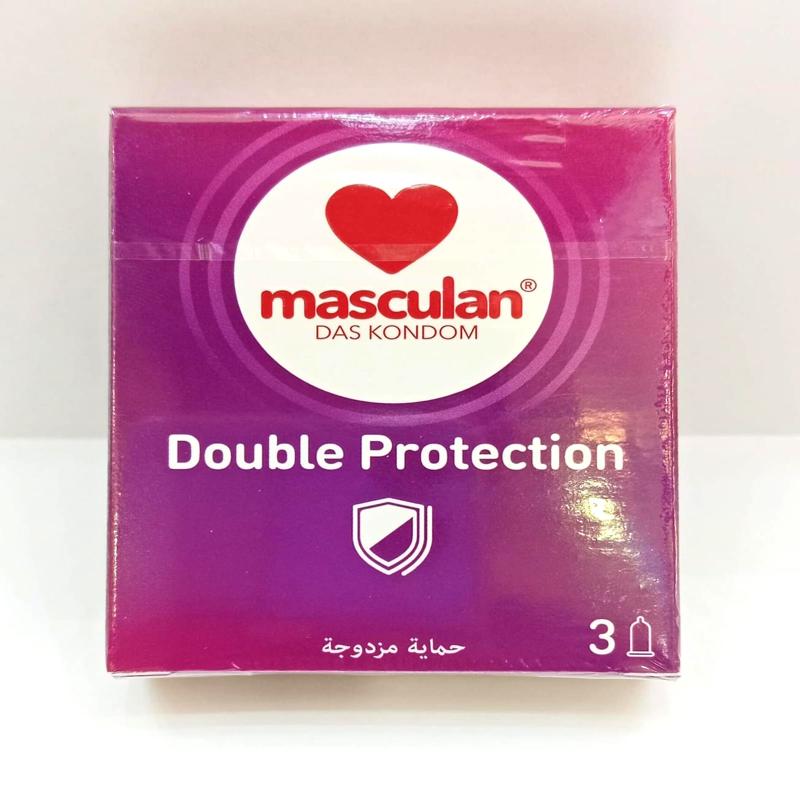 MASCULAN - CONDOM DOUBLE PROTECTION - 3 PC – Online Pharmacy Qatar ...