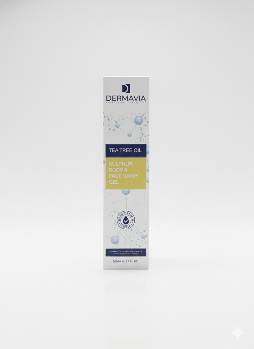DERMAVIA SULPHUR BODY & FACE WASH GEL 200ML