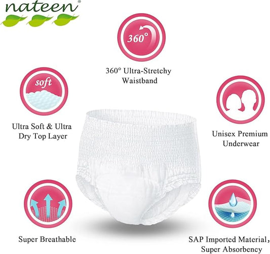 Nateen L Adult Diaper Pants 10 S